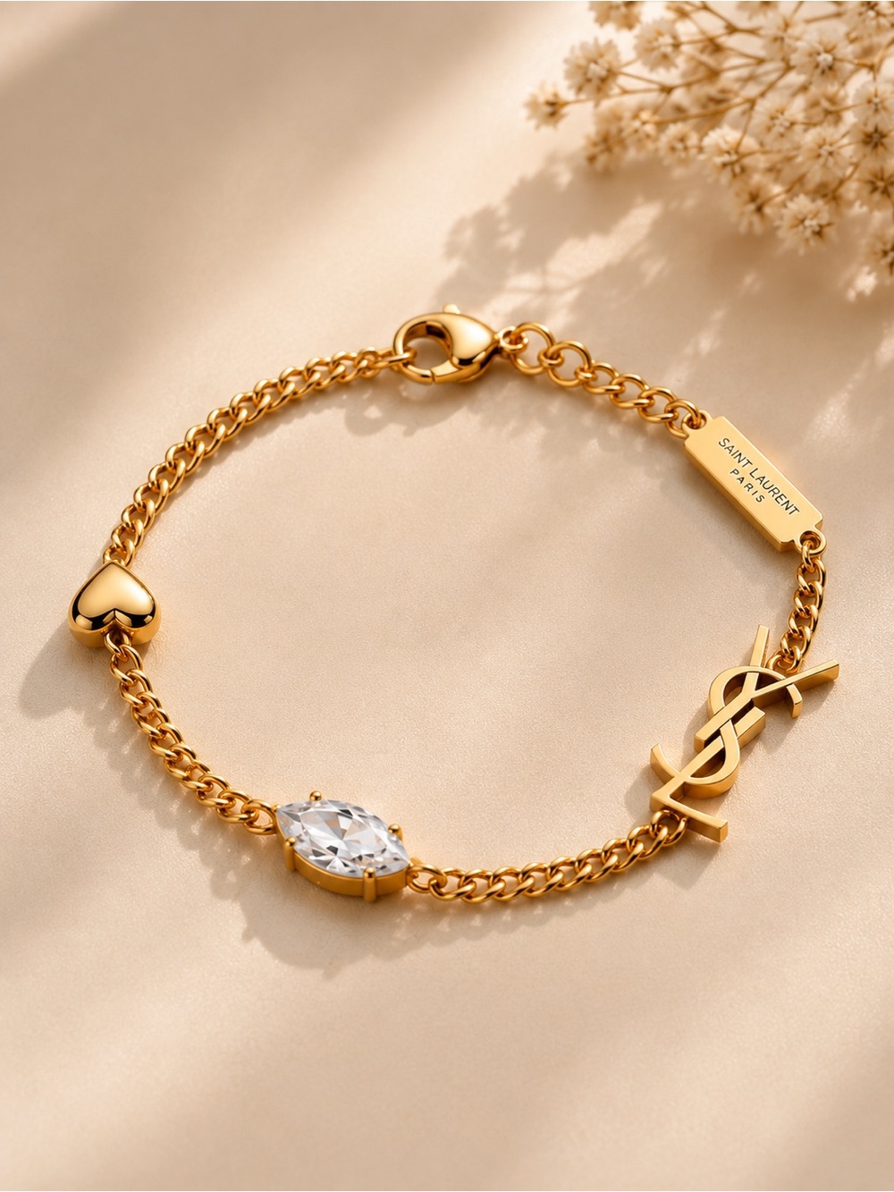 Luxury Inspired Gold Initial Chain Bracelet | Minimalist Paris Style Jewelry